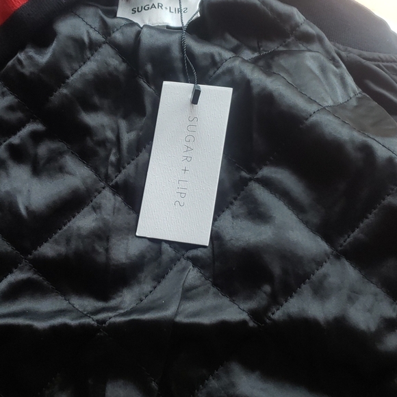 Rose Embroidery Vegan Leather Jacket NWT - Picture 4 of 4